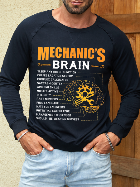 

Men's Casual Cotton-Blend Crew Neck Sweatshirt, Dark blue, Hoodies&Sweatshirts