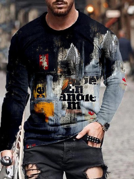 

Casual Abstract Long Sleeve T-Shirt, Color30, T-Shirts