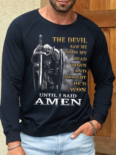 Men’s The Devil Saw Me With My Head Sweatshirt, Dark blue, Hoodies&Sweatshirts