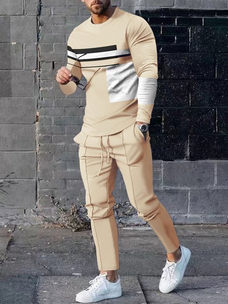 

Casual Crew Neck Two-Piece Set, Color10, Suit Set