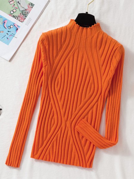 

Women's Half Turtleneck Long Sleeve Base Layer Shirt Fall Winter Sweater, Orange, Sweaters & Cardigans