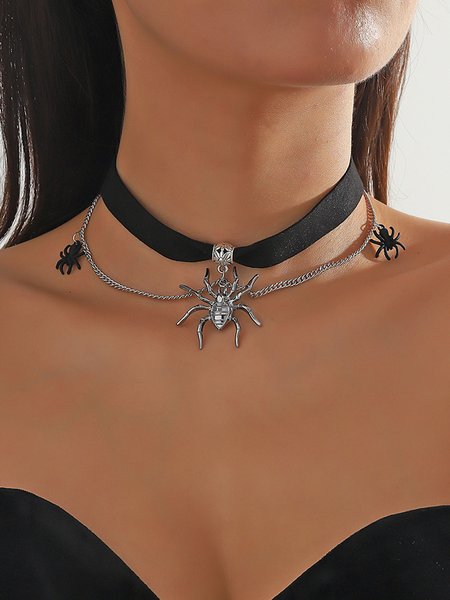 

Halloween Skull Pumpkin Spooky Spider Gothic Necklace, Color20, Necklaces