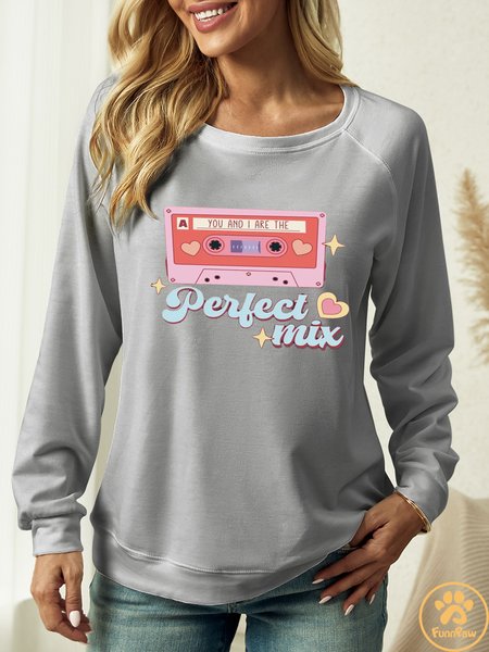 Women’s Casual Text Letters Sweatshirt Man And Dog Hoodies, Gray, Hoodies&Sweatshirts
