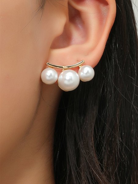 

Elegant Imitation Pearl Stud Earrings, As picture, Earrings