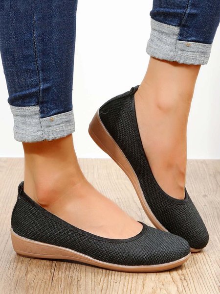 

Women Minimalist Casual Shallow Shoes, Black, Flats