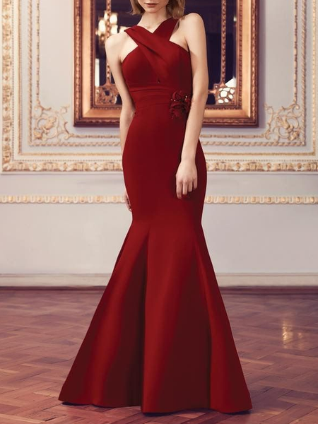 

Wedding Tight Vintage Guest Dress, Red, Maxi Dresses