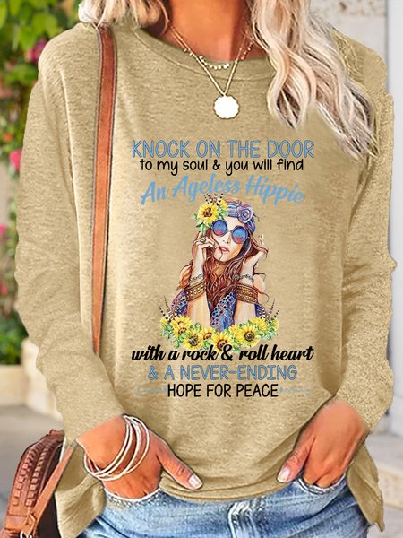 

Women's hope For Peace Letters Casual Shirt, Khaki, Long sleeves