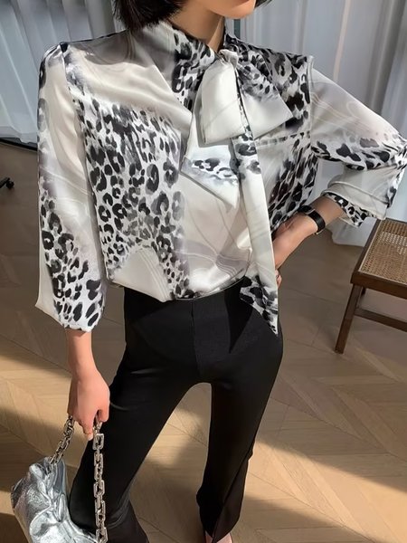 

Regular Size Long Sleeve Urban Loose Blouse, White, Blouses and Shirts