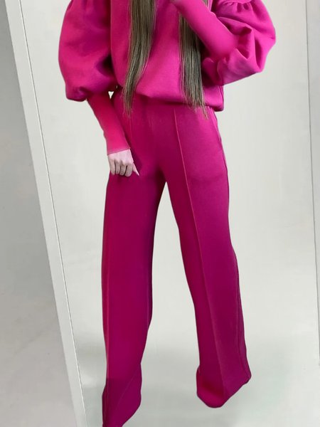 

Plain Regular Fit Urban Pants, Deep pink, Pants