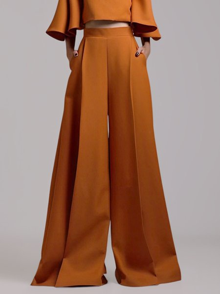 

Plain Regular Fit Urban Fashion Pants, Orange, Pants