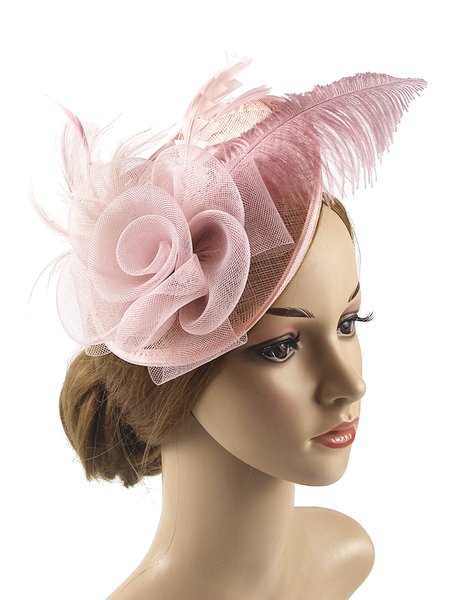 

Flower Imitation Feather Mesh Party Hat Hair Clips, Dusty pink, Headdress