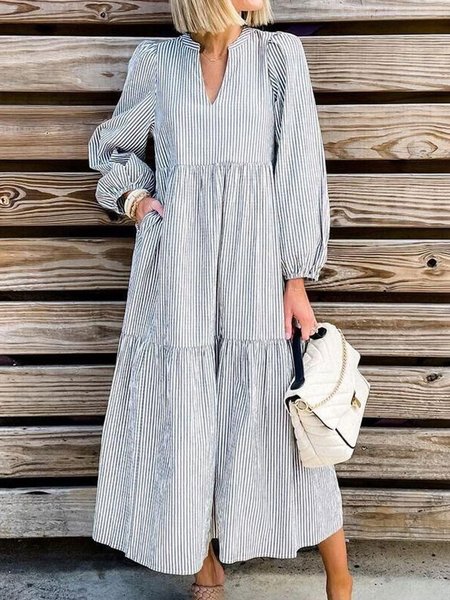

Loose Casual Others Dress, Black-white, Dresses