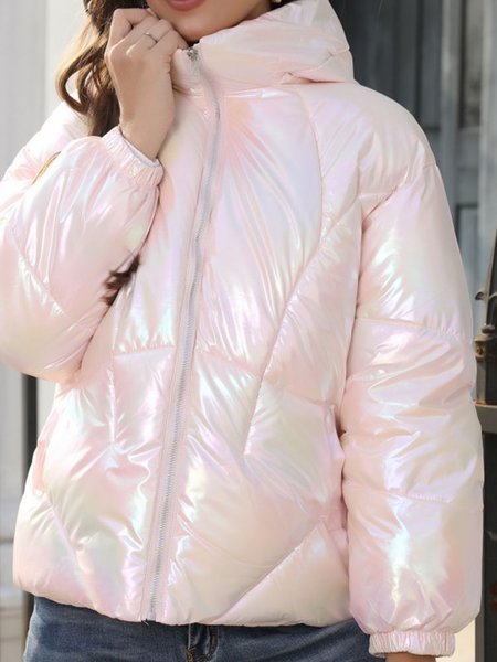 

Casual Plain Padded Jacket, Pink, Coats