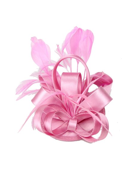 

Elegant Bowknot Imitation Feather Stain Party Hat Hair Clips, Pink, Headdress