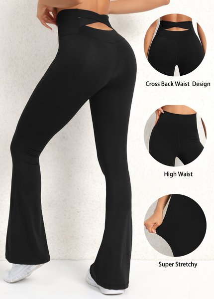 

Plain Regular Fit Casual Pants, Black, Pants