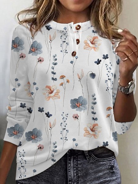 

Floral Knitted Casual Sweatshirt, White, Sweatshirts & Hoodies