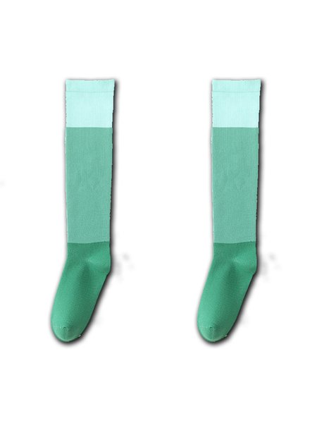 

Color Contrasting Design Quick Dry Stove Leg Compression Support Socks, Green, Socks