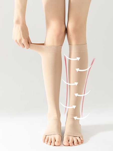 

Stretch Two Compression Sports Sculpting Leg Socks, Nude, Socks