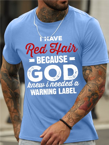 

Men’s Humor And Irony Crew Neck Casual Animal Regular Fit T-Shirt, Light blue, T-shirts