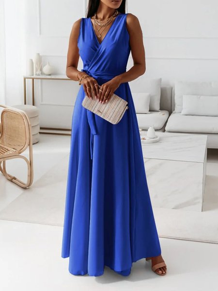

Elegant Plain V Neck Wedding Dress & Party Dress With No, Blue, Party Dresses