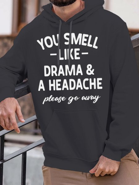 

Men’s You Smell Like Drama & A Headche Humor And Irony Casual Hoodie Hoodie, Deep gray, Hoodies&Sweatshirts