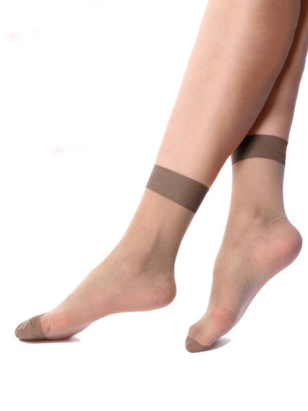

1 pair Women Minimalist Silk socks, Coffee, Socks