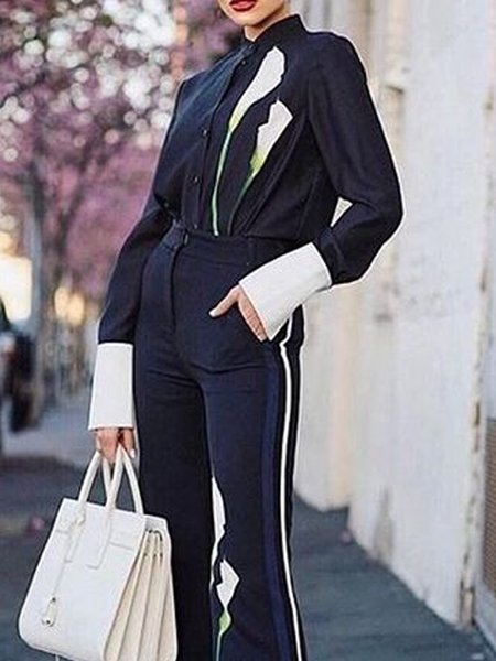 

Plain Loose Urban Crew Neck Blouse, Black, Blouses and Shirts