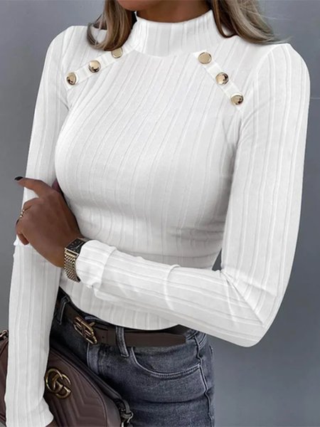 

Casual Buttoned T-Shirt, White, T-Shirts