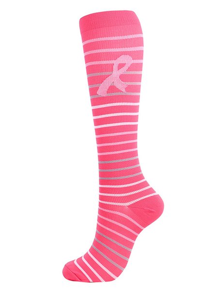 

Pink Ribbon Plaid Muscle Pressure Relief Support Socks, Color6, Socks