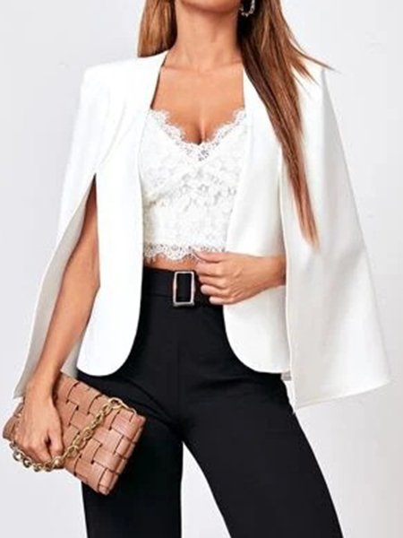 Loose Plain Blazer, Off white, Blazers