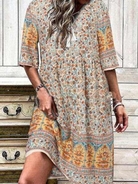 

Ethnic Loose Dress With No, Color3, Dresses