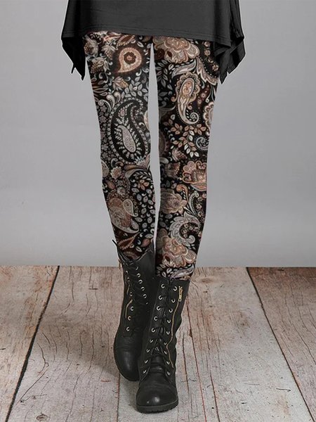 

Regular Fit Casual Ethnic Legging, Black, Leggings