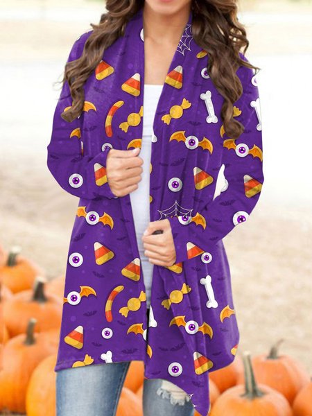 

Halloween Party Printing Knitted Kimono, Color19, Cardigans