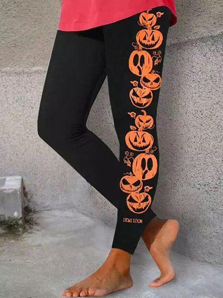 

Halloween Casual Tight Legging, Black, Leggings