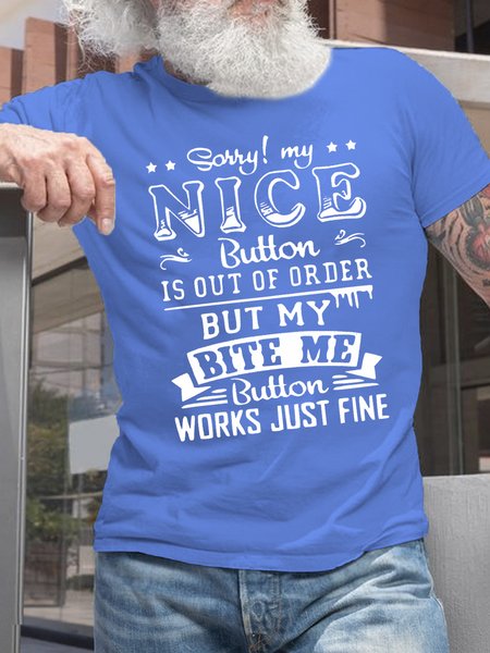 

Men’s Humor And Irony Regular Fit Casual T-Shirt, Light blue, T-shirts