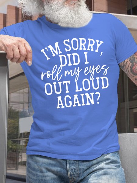 

Men’s Humor And Irony Regular Fit Text Letters Crew Neck Casual T-Shirt, Light blue, T-shirts
