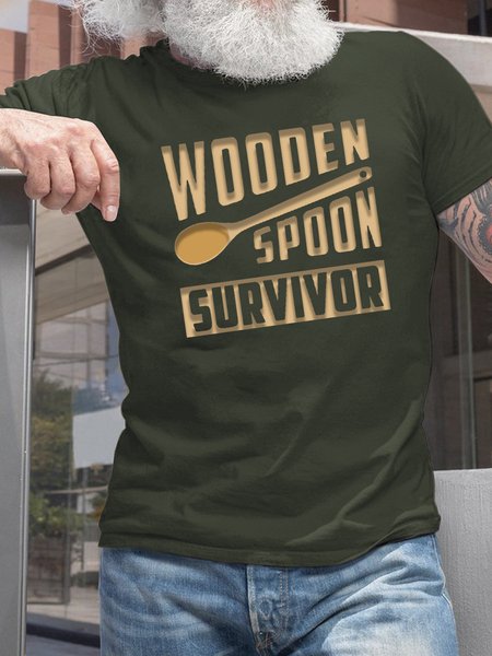 

Men’s Wooden Spoon Survivor Casual Crew Neck Regular Fit T-Shirt, Army green, T-shirts