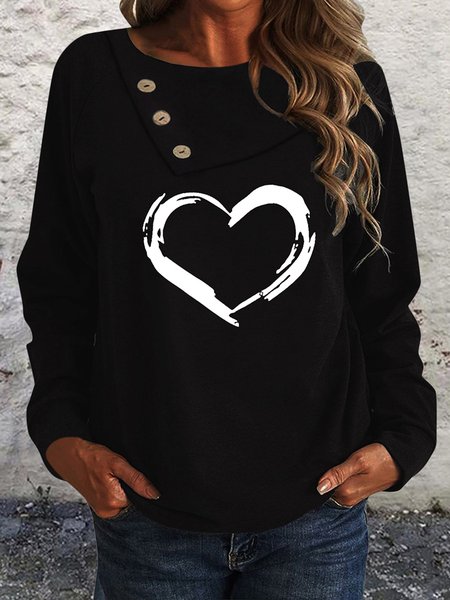 

Casual Heart/Cordate T-Shirt, Black, T-Shirts