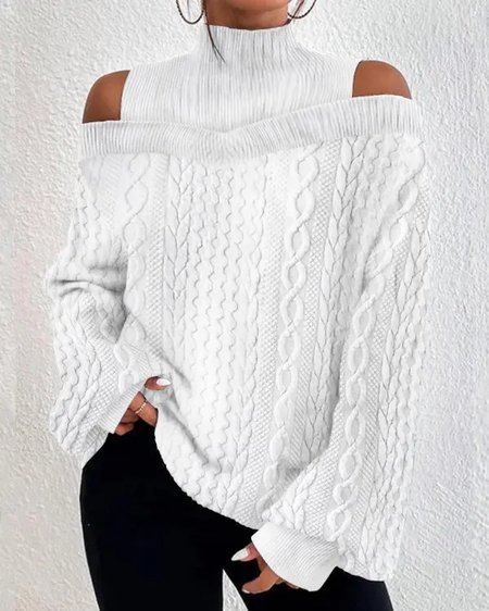 

Halter Casual Plain Loose Shirt, White, Shirts & Blouses
