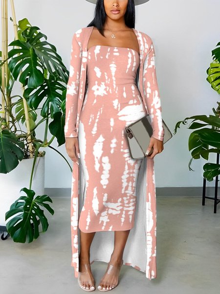 

Elegant Abstract Regular Fit Two-Piece Set, As picture, SET