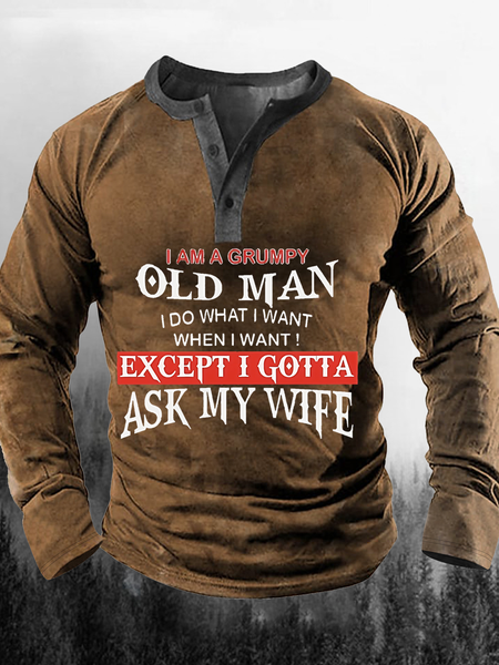 

Men's I Am A Grumpy Old Men Sweatshirt, Cameo brown, Long Sleeves