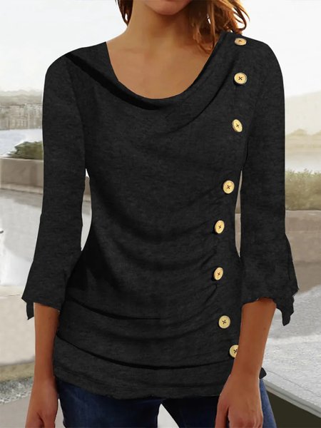 

Casual Buttoned Shirt, Black, Shirts & Blouses