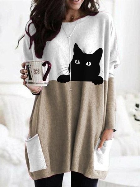 

Color Block Casual Regular Fit Dress, Khaki, Dresses