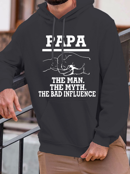 

Men's Touch Fist Graphic Print Casual Text Letters Loose Hoodie, Deep gray, Hoodies&Sweatshirts