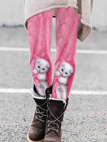 

Regular Fit Animal Casual Legging, Deep pink, Leggings