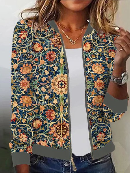 

Casual Loose Ethnic Jacket, Multicolor, Jackets