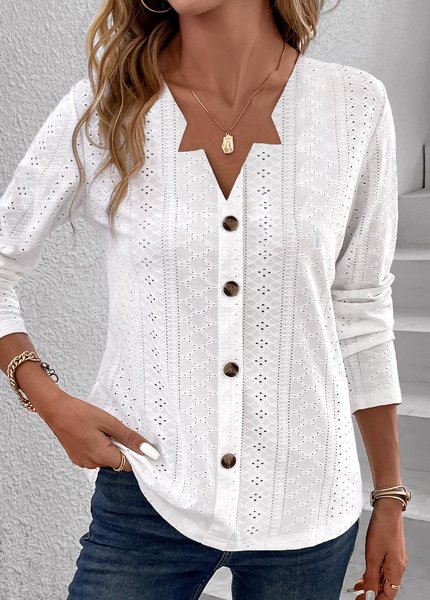 

Regular Fit Casual V Neck T-Shirt, White, T-Shirts