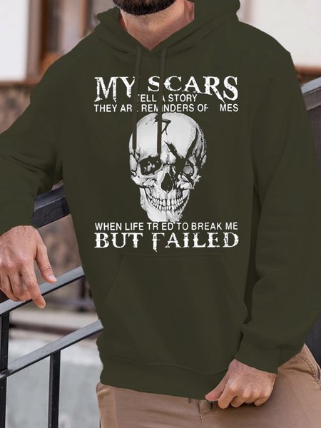 

Men’s Skull Casual Loose Skull Hoodie, Army green, Hoodies&Sweatshirts