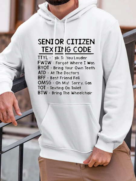 

Men's Text Letters Casual Hoodie Hoodie, White, Hoodies&Sweatshirts