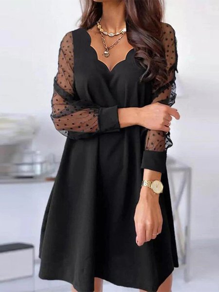 

Gradient Pattern V Neck Urban Loose Dress, Color5, Dresses